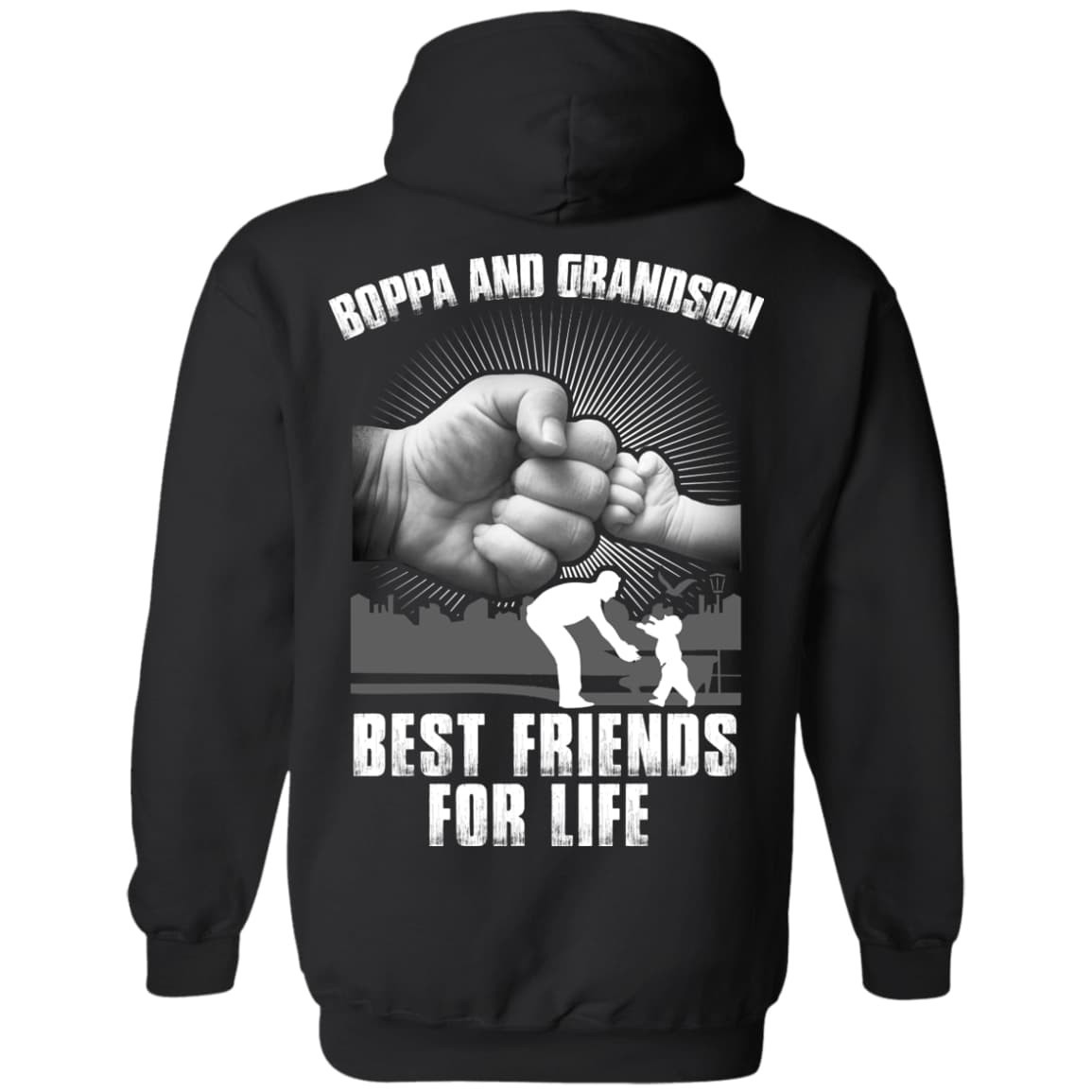 Boppa And Grandson Best Friends For Life-T-Shirt & Hoodie-Pullover Hoodie-Black