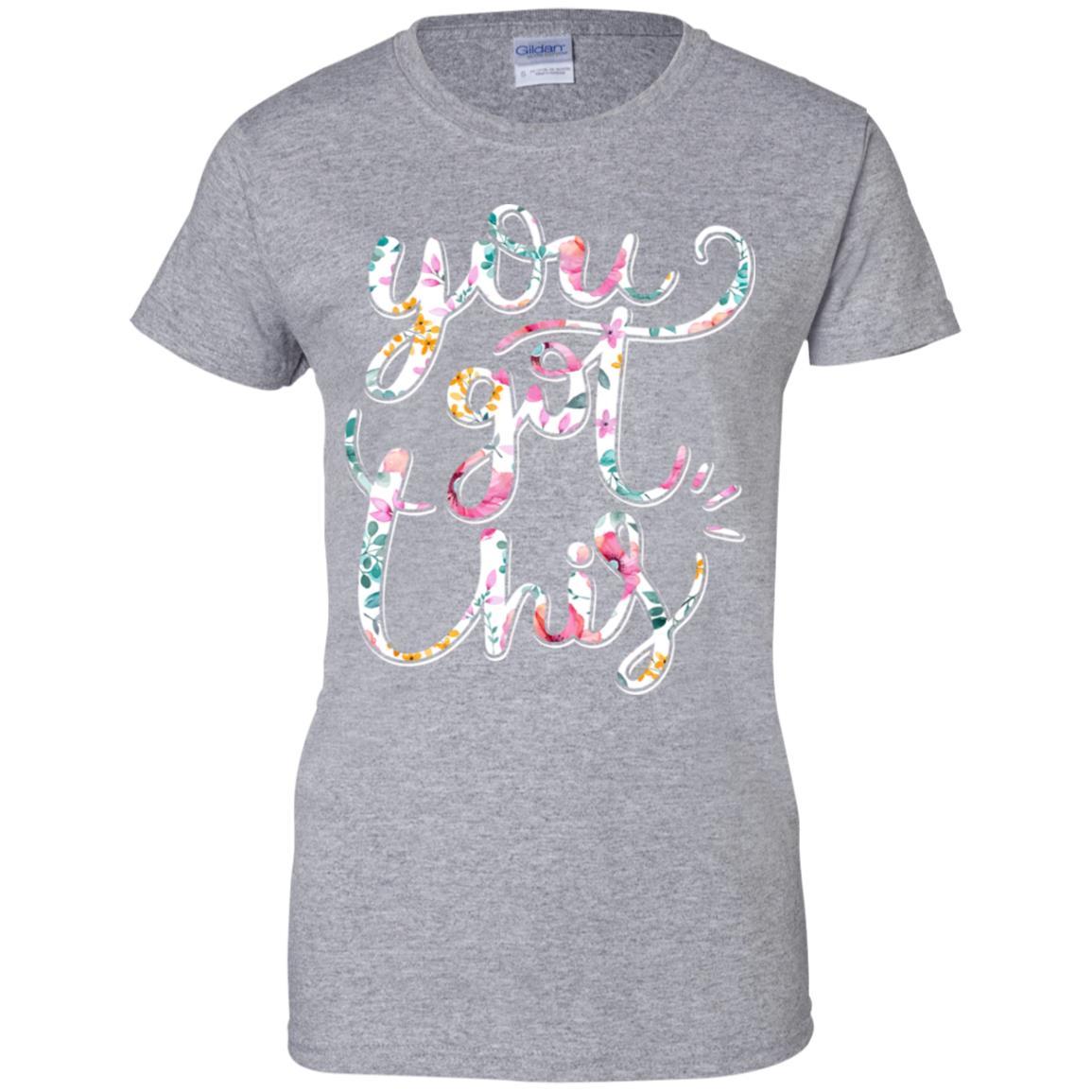 Flower Motivational Teacher State Testing You Got This-T-Shirt & Hoodie-Women's T-Shirt-Sport Grey