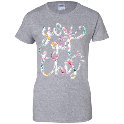 Flower Motivational Teacher State Testing You Got This-T-Shirt & Hoodie-Women's T-Shirt-Sport Grey