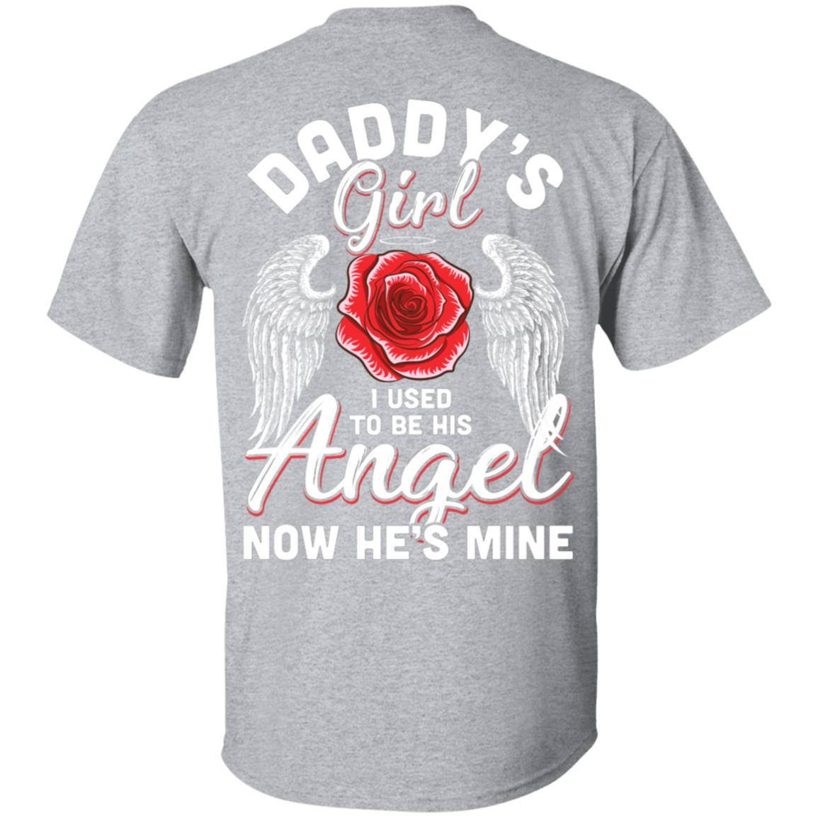 Daddy's Girl I Used To Be His Angel Now He Is Mine Memorial-T-Shirt & Hoodie-Classic T-Shirt-Sport Grey