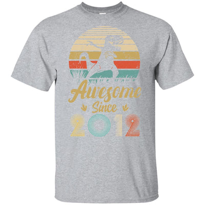 Awesome Since 2012 9th Years Old Dinosaur Birthday Gift Youth-Youth Shirt-Youth T-Shirt-Sport Grey