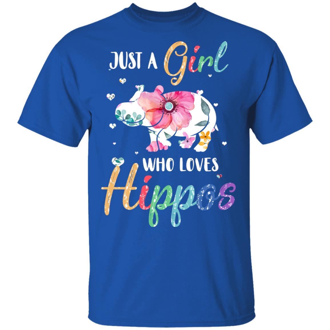 Just A Girl Who Loves Hippos Cute Hippo Lover-T-Shirt & Hoodie-Classic T-Shirt-Royal