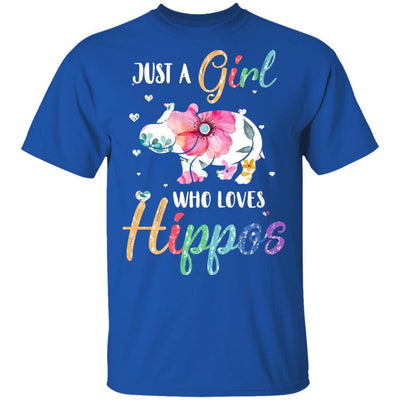 Just A Girl Who Loves Hippos Cute Hippo Lover-T-Shirt & Hoodie-Classic T-Shirt-Royal