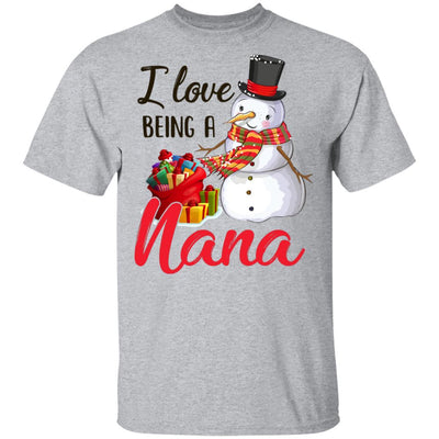 I Love Being A Nana Snowman Gift For Christmas Day-T-Shirt & Sweatshirt-Classic T-Shirt-Sport Grey