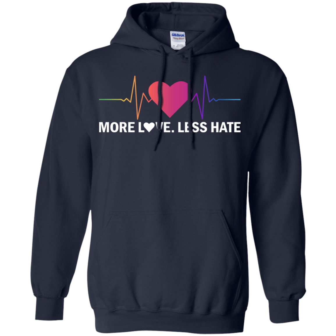More Love Less Hate-T-Shirt & Hoodie-Pullover Hoodie-Navy