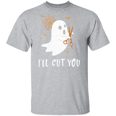 Halloween Boo Ghost I'll Cut You Barber Costume-T-Shirt & Hoodie-Classic T-Shirt-Sport Grey