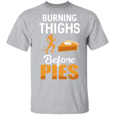 Running Burning Thighs Before Pies Funny Runner-T-Shirt & Tank Top-Classic T-Shirt-Sport Grey