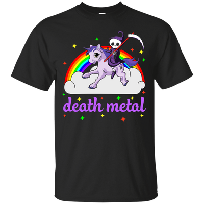 Rainbow Death Metal Rocker Unicorn-T-Shirt & Hoodie-Classic T-Shirt-Black