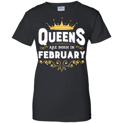 Queens Are Born In February-T-Shirt & Hoodie-Women's T-Shirt-Black