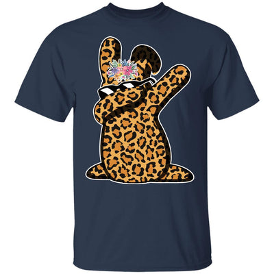 Funny Easter Gift For Her Teen Girls Dabbing Bunny Leopard Youth-Youth Shirt-Youth T-Shirt-Navy