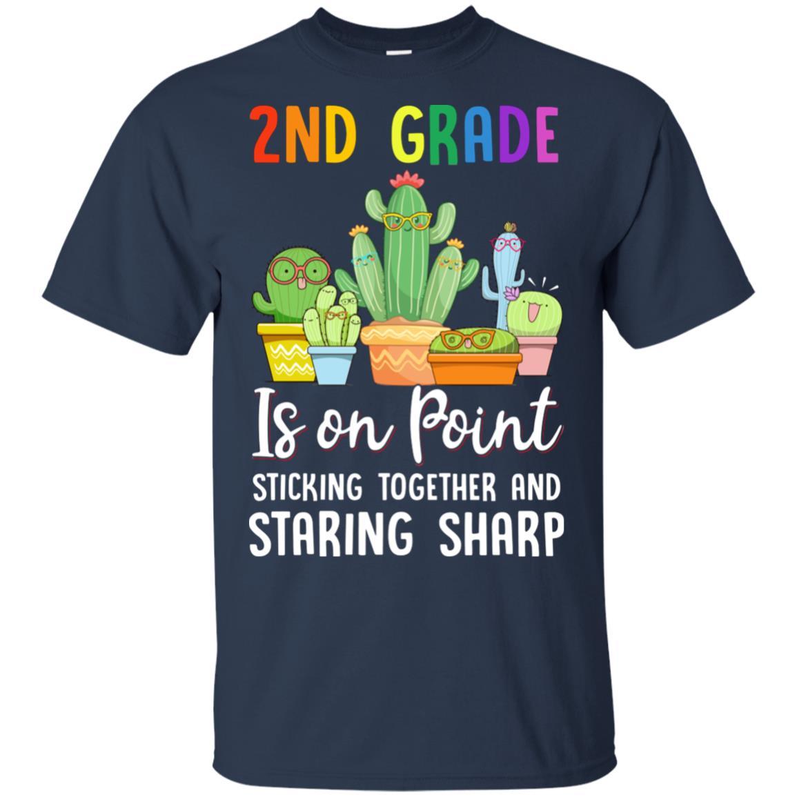 2nd Grade Is On Point 1St Day Of School Cactus Teacher-T-Shirt & Hoodie-Classic T-Shirt-Navy