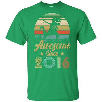 Awesome Since 2016 5th Years Old Dinosaur Birthday Gift Youth-Youth Shirt-Youth T-Shirt-Irish Green