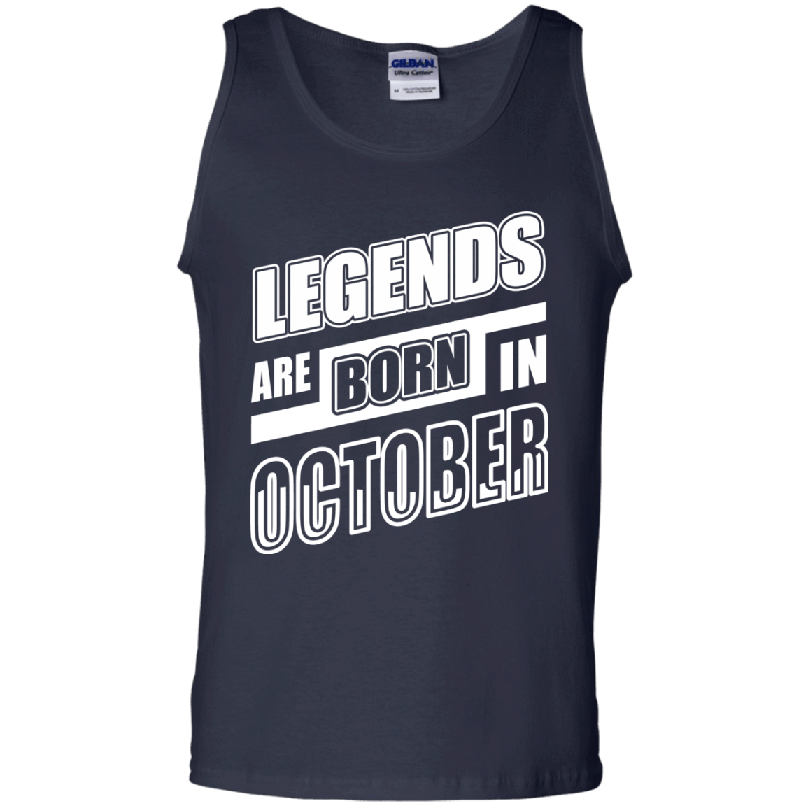 Legends are born in OCTOBER-T-Shirt & Hoodie-Unisex Tank-Navy