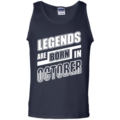 Legends are born in OCTOBER-T-Shirt & Hoodie-Unisex Tank-Navy