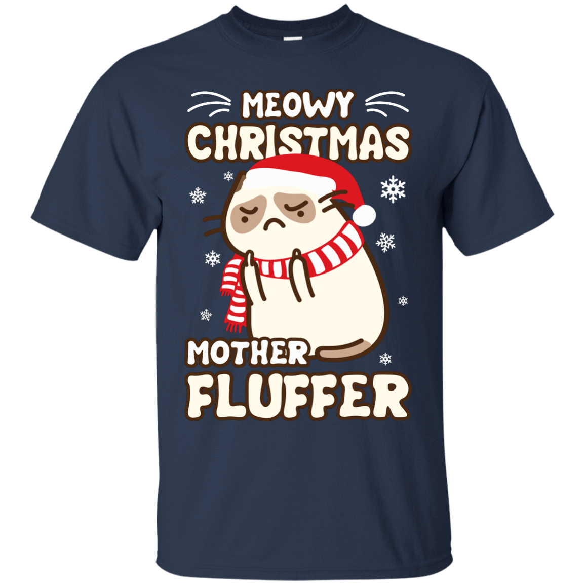 Meowy Christmas Mother Fluffer T Shirt-T-Shirt & Hoodie-Classic T-Shirt-Navy