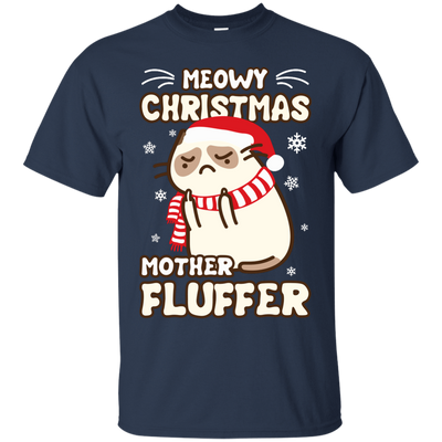 Meowy Christmas Mother Fluffer T Shirt-T-Shirt & Hoodie-Classic T-Shirt-Navy