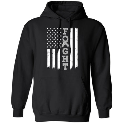 Parkinson's Disease Brain Cancer Awareness American Flag-T-Shirt & Hoodie-Pullover Hoodie-Black