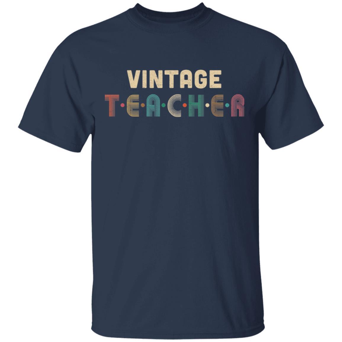 Vintage Teacher Back To School Gifts-T-Shirt & Hoodie-Classic T-Shirt-Navy
