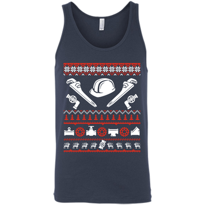 Pipefitter Christmas Sweater-T-Shirt & Hoodie-Unisex Tank-Navy