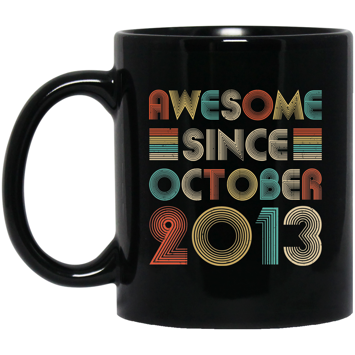 Awesome Since October 2013 Vintage 8th Birthday Gifts Youth Mug-Coffee Mug-BM11OZ 11 oz. Black Mug-Black