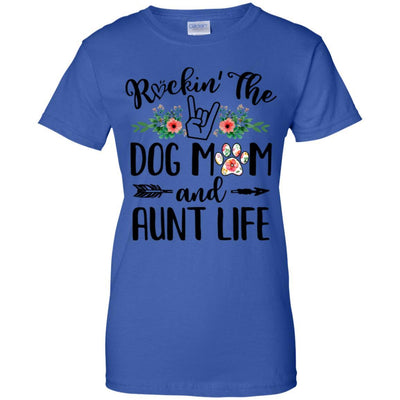 Rockin' The Dog Mom And Aunt Life Mother's Day Gift-T-Shirt & Tank Top-Women's T-Shirt-Royal