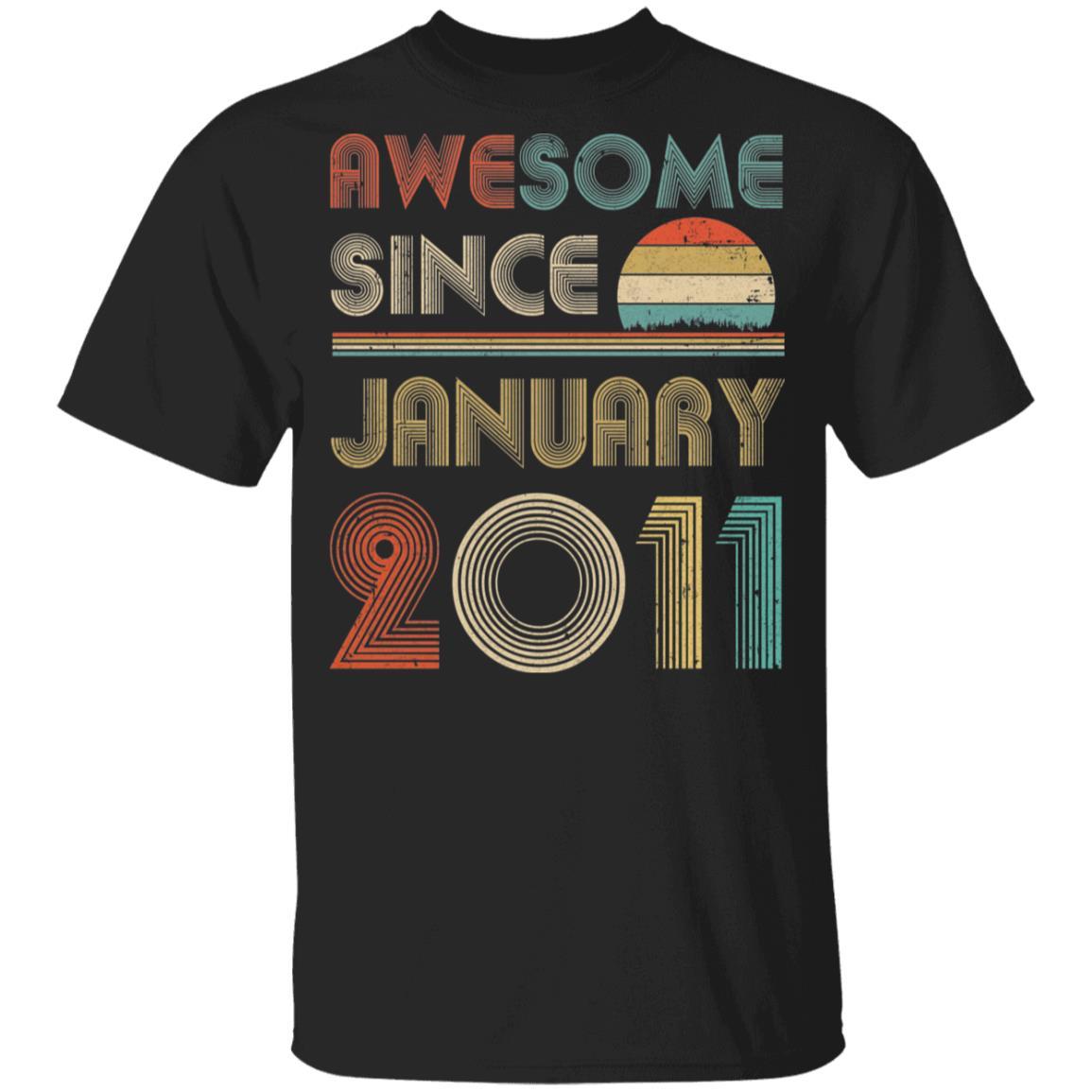 Awesome Since January 2011 Vintage 11th Birthday Gifts Youth