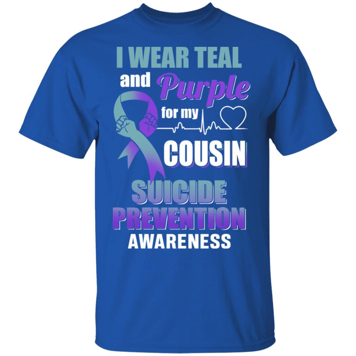 I Wear Teal And Purple For My Cousin Suicide Prevention-T-Shirt & Hoodie-Classic T-Shirt-Royal
