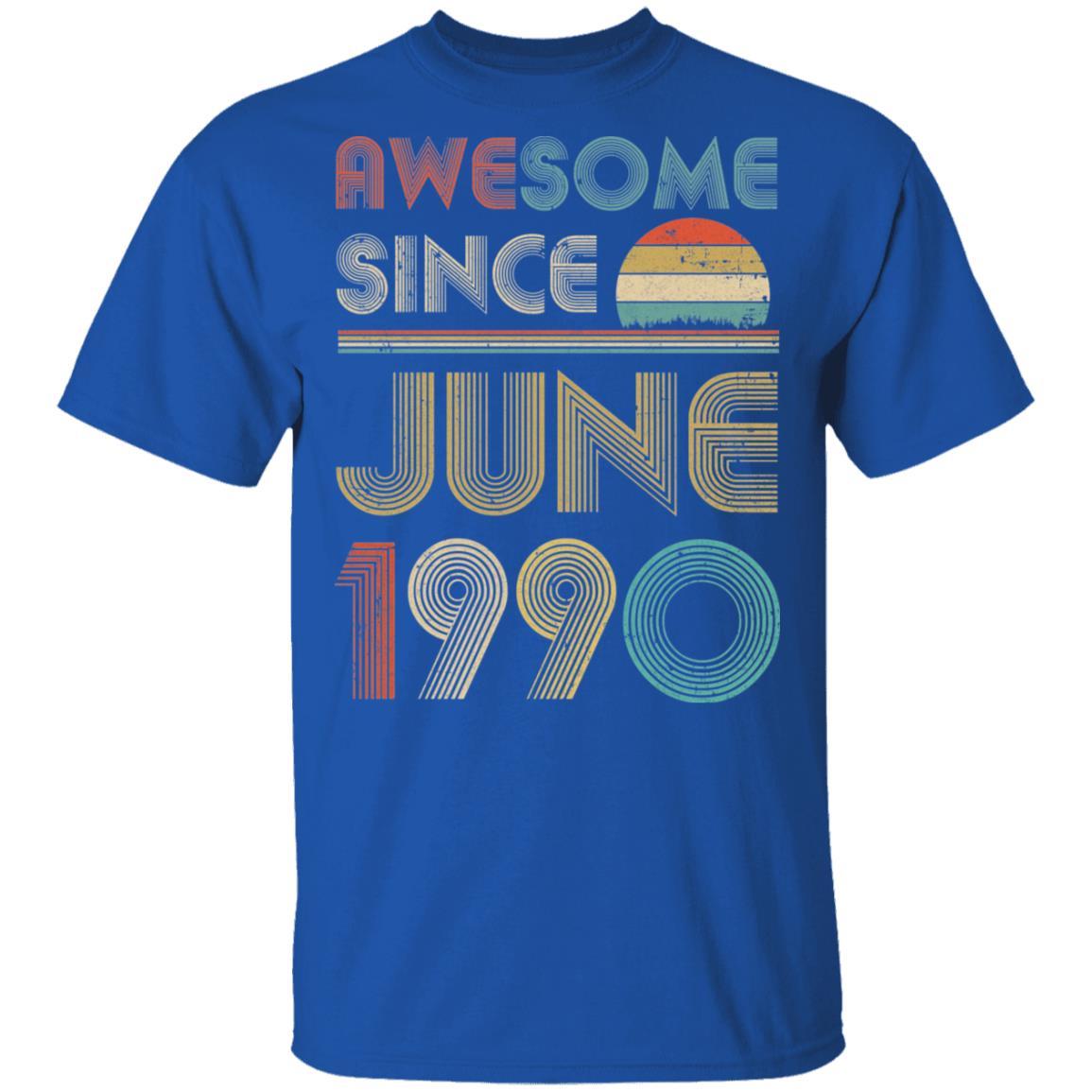 Awesome Since June 1990 Vintage 31th Birthday Gifts-T-Shirt & Hoodie-Classic T-Shirt-Royal