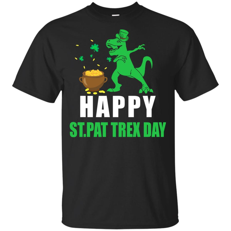 Happy St Pat T-Rex Day Dinosaur St Patrick's Day Youth-Youth Shirt-Youth T-Shirt-Black