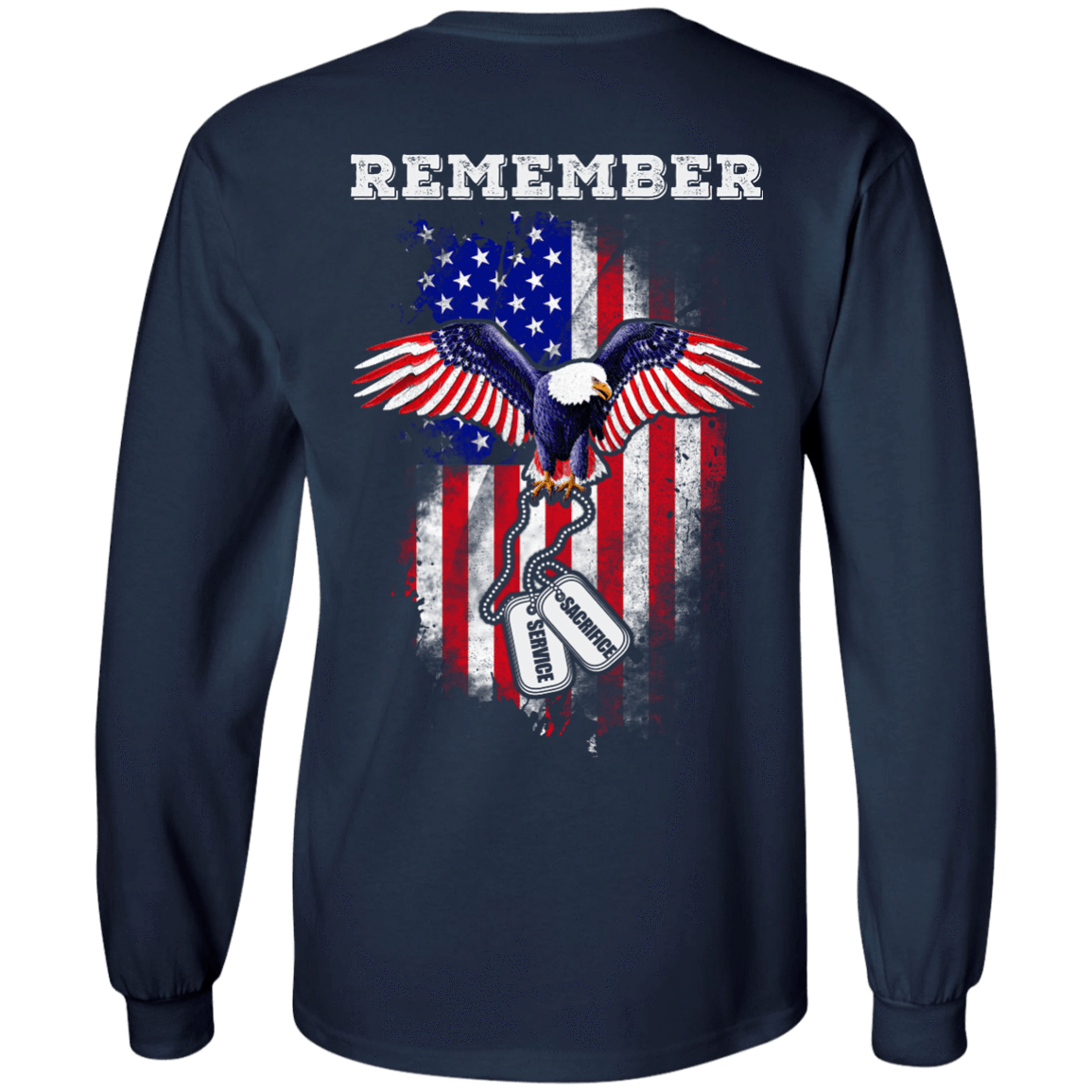 Remember Sacrifice Service-T-Shirt & Hoodie-Long Sleeve T-Shirt-Navy