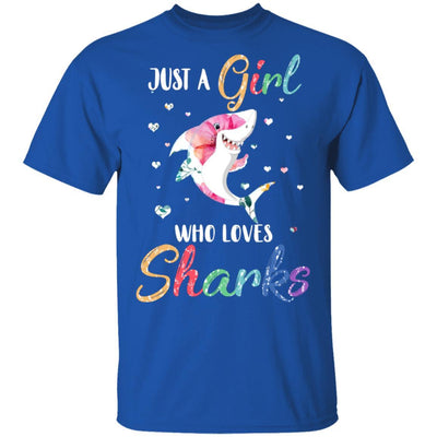 Just A Girl Who Loves Sharks Cute Shark Lover-T-Shirt & Hoodie-Classic T-Shirt-Royal