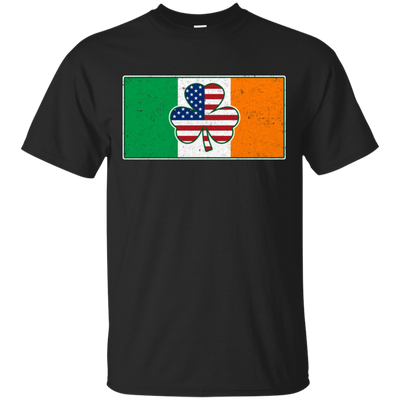 Shamrock Irish Ireland USA American Flag Gift-T-Shirt & Hoodie-Classic T-Shirt-Black