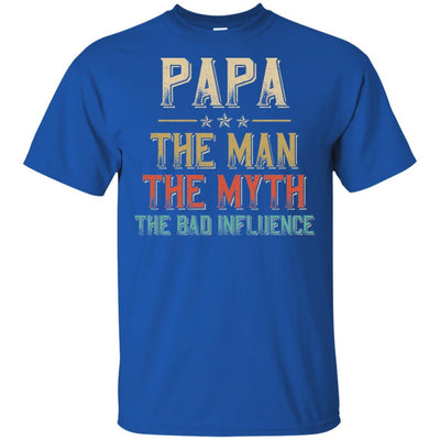 Vintage Papa The Man The Myth The Bad Influence-T-Shirt & Hoodie-Classic T-Shirt-Royal