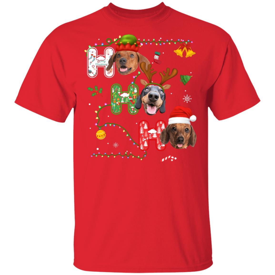 Christmas Ho Ho Ho Dachshund Lover Funny Xmas Gift-T-Shirt & Sweatshirt-Classic T-Shirt-Red