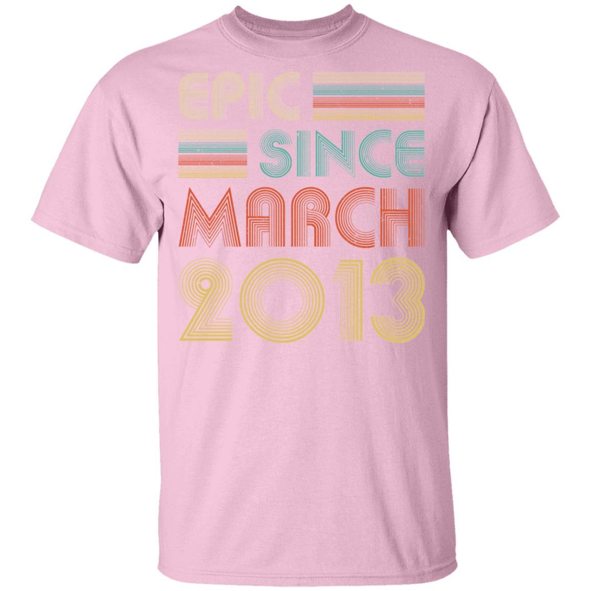Epic Since March 2013 Vintage 8th Birthday Gifts Youth-Youth Shirt-Youth T-Shirt-Light Pink