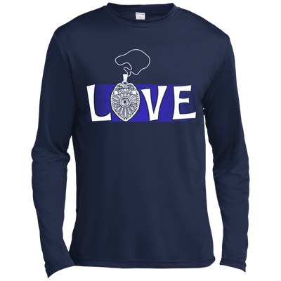 Love Police Thin Blue Line-T-Shirt & Hoodie-Long Sleeve T-Shirt-Navy