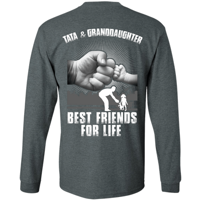 Tata And Granddaughter Best Friends For Life-T-Shirt & Hoodie-Long Sleeve T-Shirt-Dark Heather