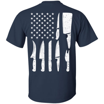 Chef Knife Patriotic American Flag Kitchen-T-Shirt & Hoodie-Classic T-Shirt-Navy