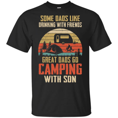 Dads Like Drinking Great Dads Go Camping With Son-T-Shirt & Hoodie-Classic T-Shirt-Black