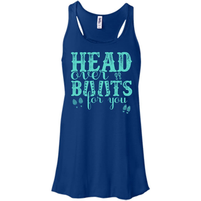 Head Over Boots For You-T-Shirt & Hoodie-Women's Flowy Racerback Tank-True Royal