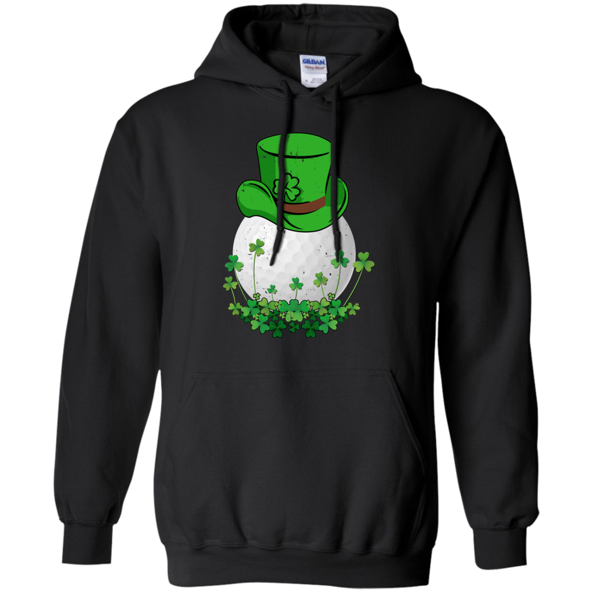 Shamrock Golf Leprechaun St Patricks Day-T-Shirt & Hoodie-Pullover Hoodie-Black