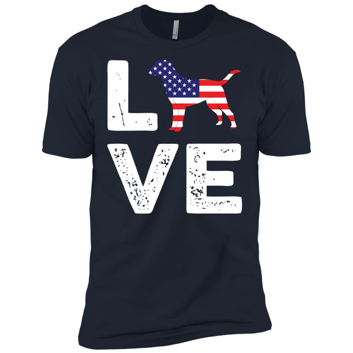 American Flag Dog Labrador Love-T-Shirt & Hoodie-Premium T-Shirt-Midnight Navy