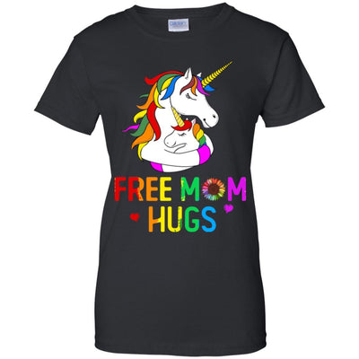 Free Mom Hugs LGBT Gay Unicorn-T-Shirt & Hoodie-Women's T-Shirt-Black