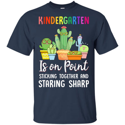 Kindergarten Is On Point 1St Day Of School Cactus Teacher-T-Shirt & Hoodie-Classic T-Shirt-Navy