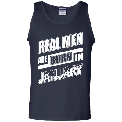 Real Men Are Born In January-T-Shirt & Hoodie-Unisex Tank-Navy