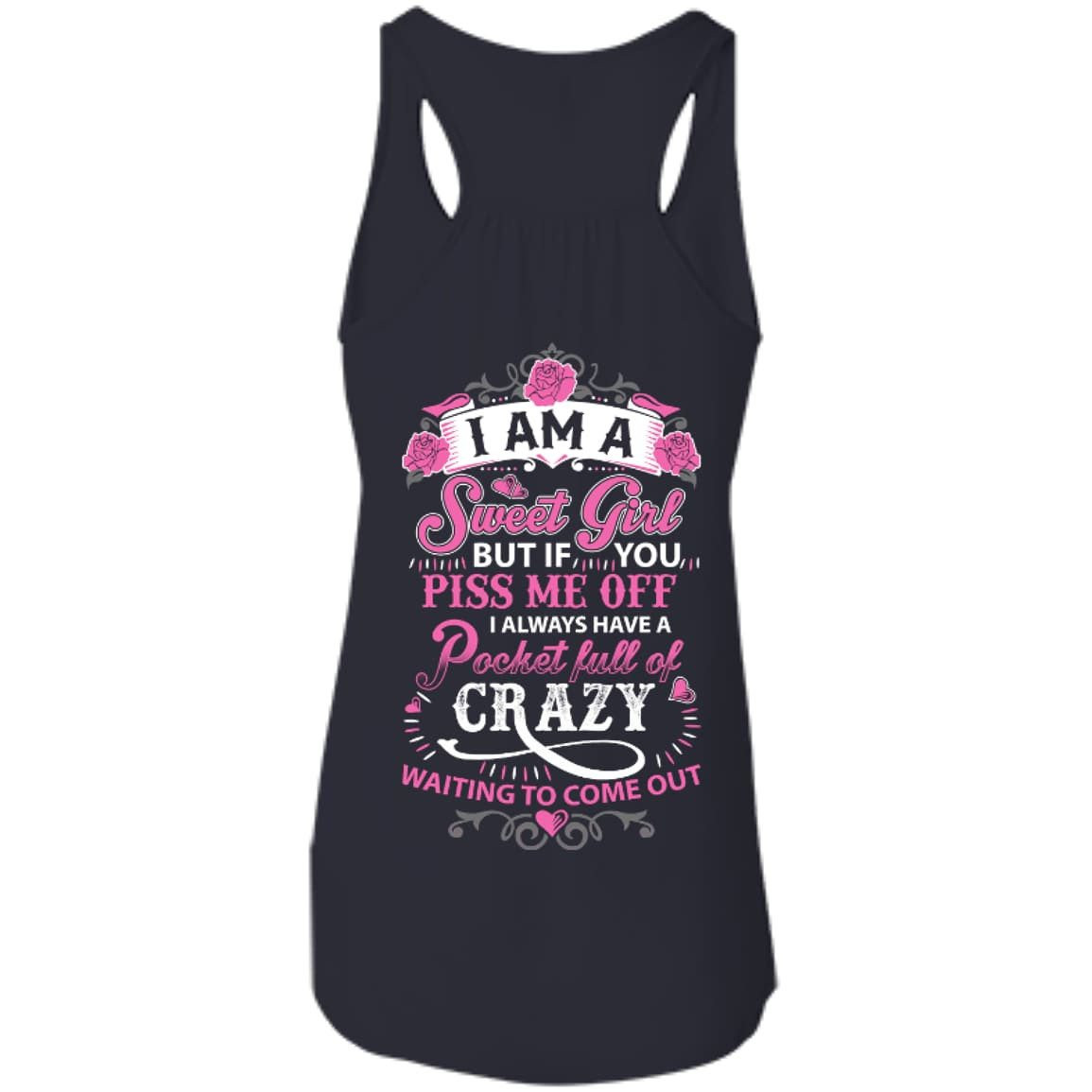 I Am A Sweet Girl-T-Shirt & Hoodie-Women's Flowy Racerback Tank-Midnight