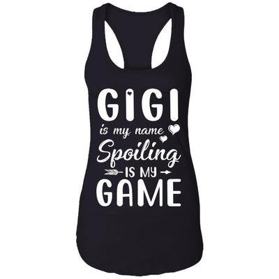 Gigi Is My Name Spoiling Is My Game Funny Mothers Day-T-Shirt & Tank Top-Women's Ideal Racerback Tank-Black