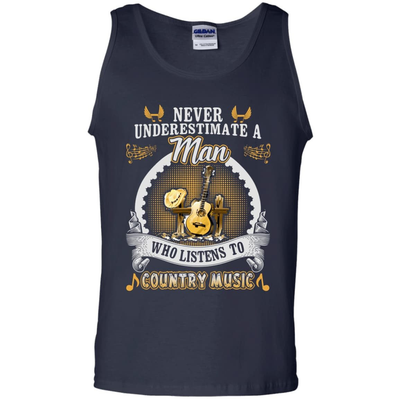A Man Listen To Country Music-T-Shirt & Hoodie-Unisex Tank-Navy