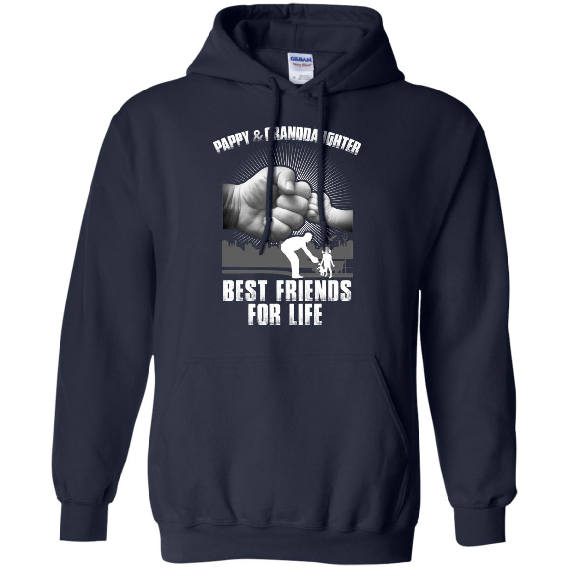 Pappy And Granddaughter Best Friends For Life-T-Shirt & Sweatshirt-Pullover Hoodie-Navy