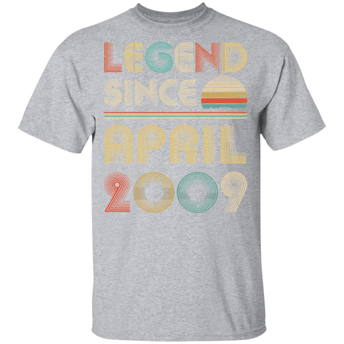 Legend Since April 2009 Vintage 12th Birthday Gifts Youth-Youth Shirt-Youth T-Shirt-Sport Grey